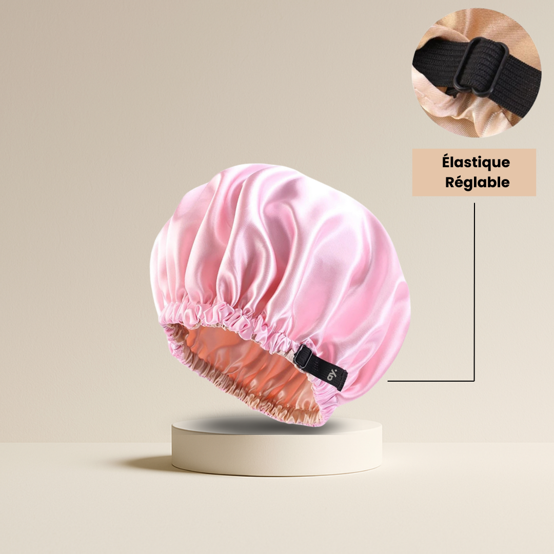 Ayanat Essentiel Nuit – Bonnet en satin double face avec élastique réglable