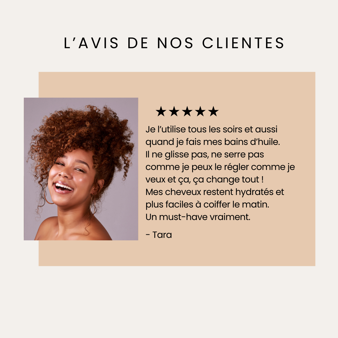 Ayanat Essentiel Nuit – Bonnet en satin double face avec élastique réglable