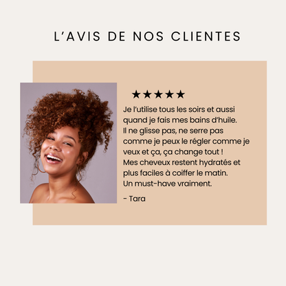 Ayanat Essentiel Nuit – Bonnet en satin double face avec élastique réglable