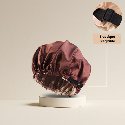 Ayanat Essentiel Nuit – Bonnet en satin double face avec élastique réglable