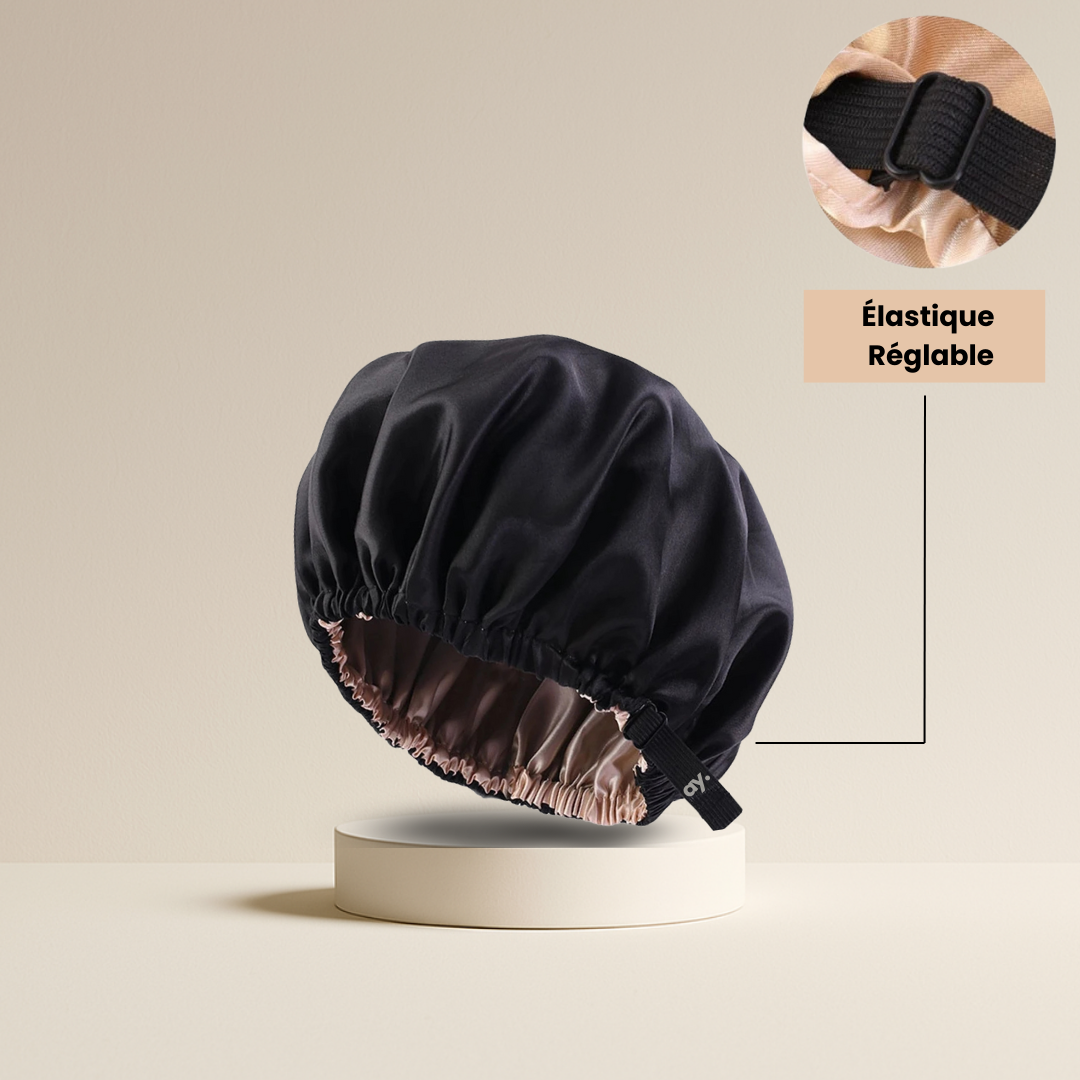 Ayanat Essentiel Nuit – Bonnet en satin double face avec élastique réglable