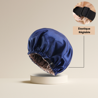 Ayanat Essentiel Nuit – Bonnet en satin double face avec élastique réglable